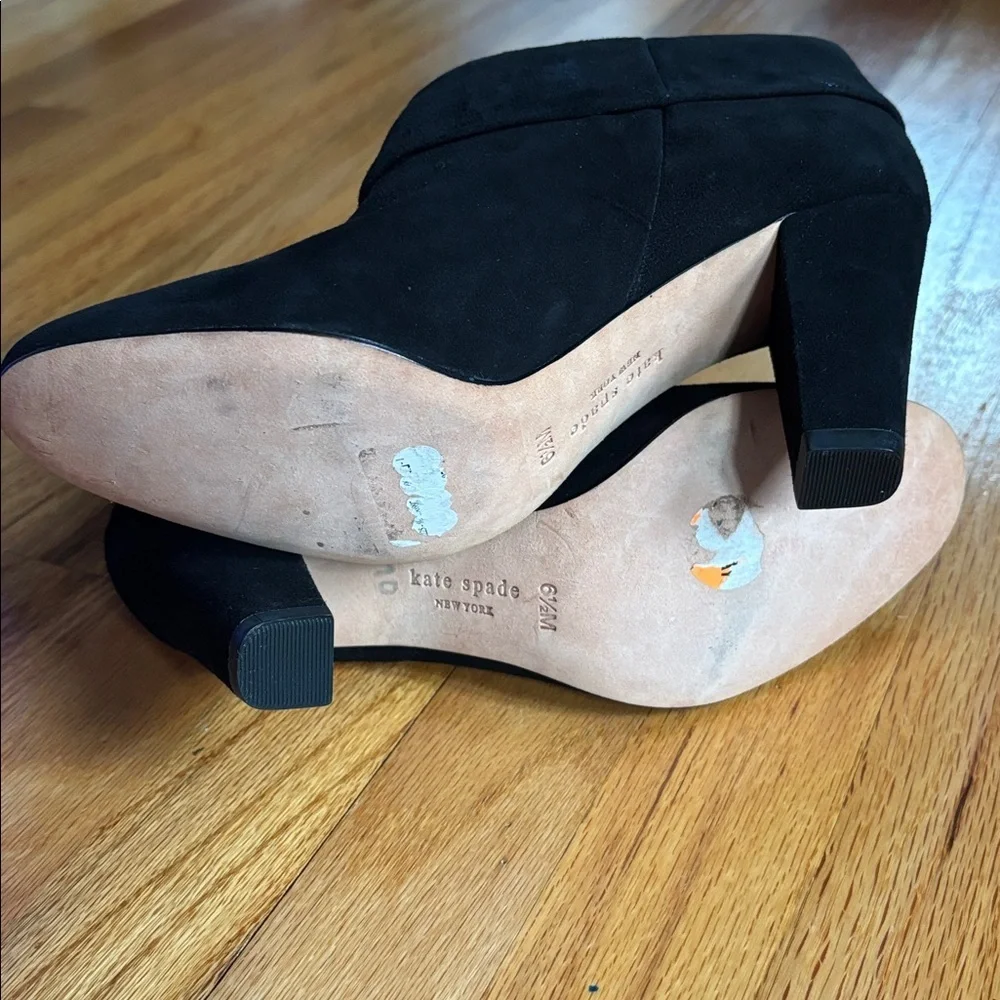 Kate Spade Black Suede Ankle Booties Women’s Size 6.5 - Picture 5 of 7